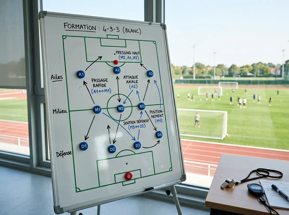 Schema tactique de football avec formations et mouvements pour la Coupe du Monde 2026
