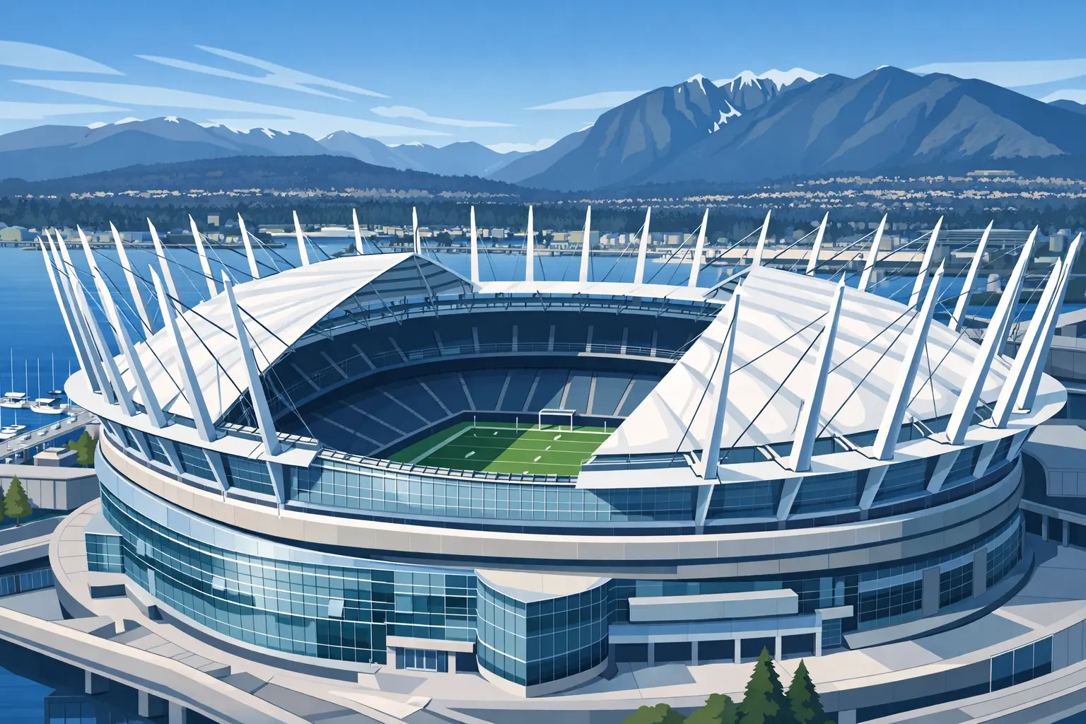 BC Place à Vancouver avec son toit rétractable, stade de la Coupe du Monde 2026