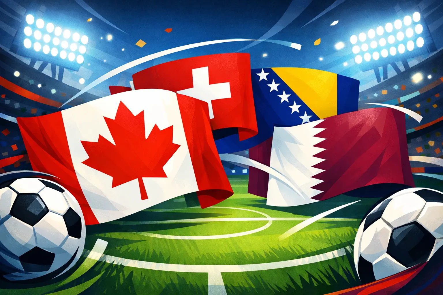Analyse du groupe B de la Coupe du Monde 2026 avec le Canada, la Suisse, la Bosnie-Herzégovine et le Qatar
