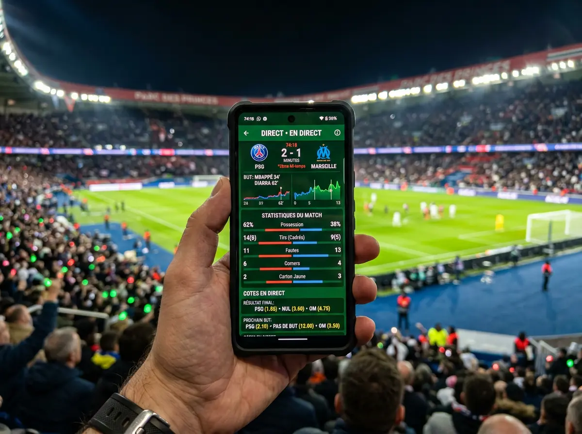 Interface de paris en direct pendant un match de Coupe du Monde avec cotes en temps réel